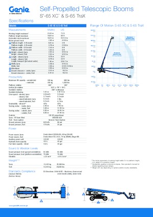 Nacele telescopice pe roți Genie S-65 XC