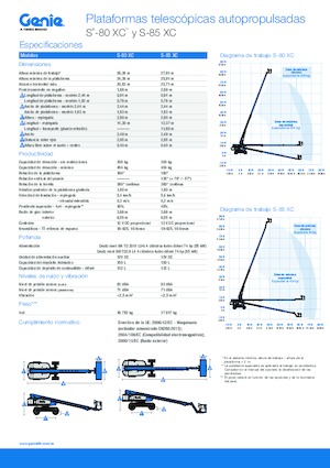 Nacele telescopice pe roți Genie S-85 XC