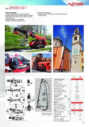 Nacele telescopice pe roți Platform Basket SPIDER 43 WE