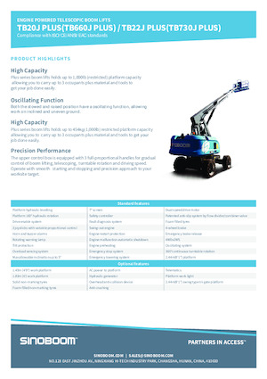 Nacele telescopice pe roți Sinoboom TB22J Plus 