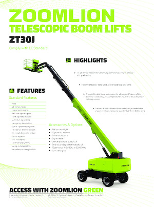 Nacele telescopice pe roți Zoomlion ZT30J
