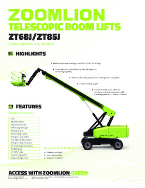 Nacele telescopice pe roți Zoomlion ZT85J