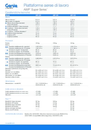 Nacele verticale cu un singur catarg Genie AWP 20 S