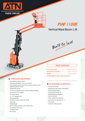 Nacele verticale cu un singur catarg ATN PIAF 1100R