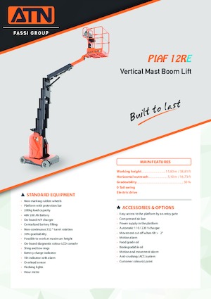 Nacele verticale cu un singur catarg ATN PIAF 12RE