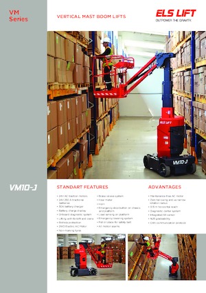 Nacele verticale cu un singur catarg ELS Lift VM 10-J