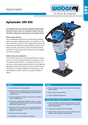 Maiuri compactoare pe benzină și Diesel weber mt SRV 650