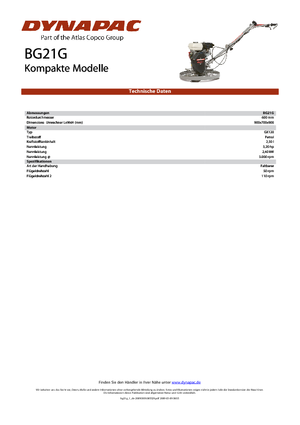 Șlefuitoare de beton Dynapac BG 21G