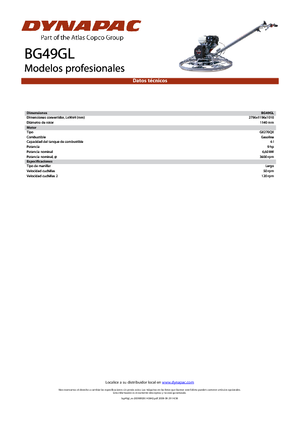 Șlefuitoare de beton Dynapac BG 49 GL