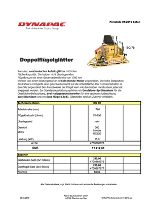 Mistrii duble Dynapac BG 70