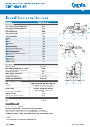 Încărcătoare telescopice cu structură superioară Genie GTH 4016 R