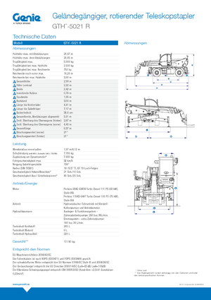 Încărcătoare telescopice cu structură superioară Genie GTH 5021 R
