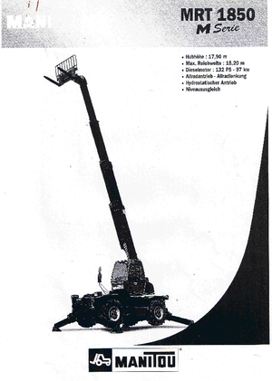 Încărcătoare telescopice cu structură superioară Manitou MRT 1850 M RC *