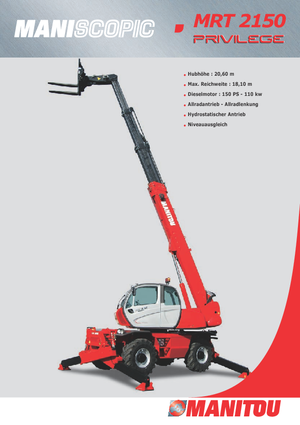 Încărcătoare telescopice cu structură superioară Manitou MRT 2150 Privilege