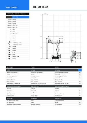 Platforme de ridicare de tip foarfecă pe șenile Holland-Lift HL-90 TX22