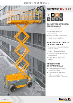 Platforme de ridicare de tip foarfecă pe roți Haulotte Compact 10 DX