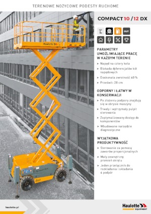 Platforme de ridicare de tip foarfecă pe roți Haulotte Compact 10 DX