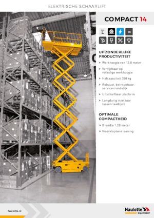 Platforme de ridicare de tip foarfecă pe roți Haulotte Compact 14