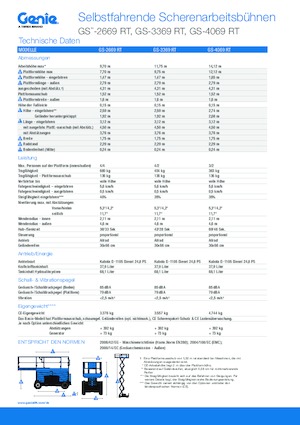 Platforme de ridicare de tip foarfecă pe roți Genie GS-3369 RT