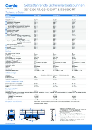 Platforme de ridicare de tip foarfecă pe roți Genie GS-5390