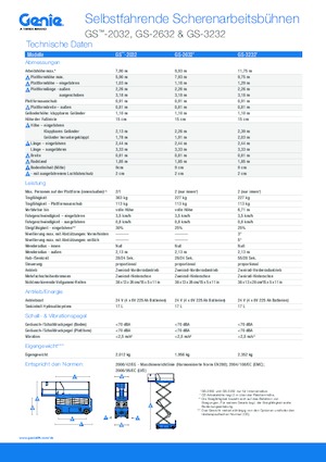 Platforme de ridicare de tip foarfecă pe roți Genie GS-3232 Hydraulic