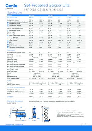 Platforme de ridicare de tip foarfecă pe roți Genie GS-3232 Hydraulic