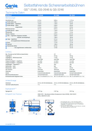 Platforme de ridicare de tip foarfecă pe roți Genie GS-3246