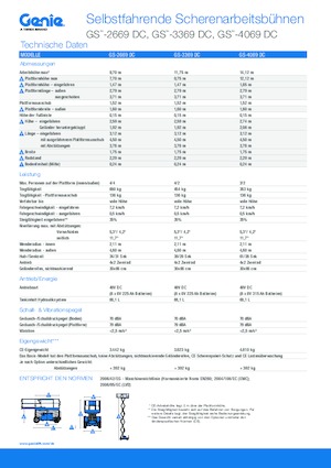 Platforme de ridicare de tip foarfecă pe roți Genie GS-3369 DC
