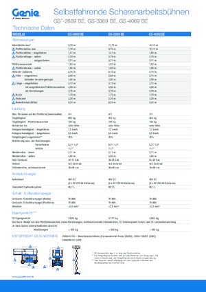 Platforme de ridicare de tip foarfecă pe roți Genie GS-3369 BE