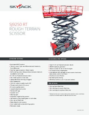 Platforme de ridicare de tip foarfecă pe roți Skyjack SJ 9250