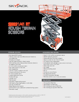 Platforme de ridicare de tip foarfecă pe roți Skyjack SJ8831 RT