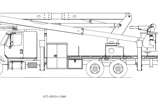 Nacele cu braț articulat Nacele cu braț articulat montate pe trailer Versalift VST-8500-I
