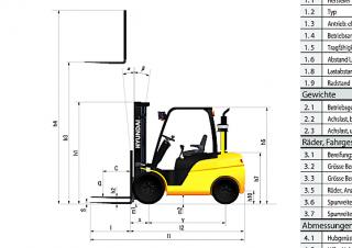 Dimensiuni și Mărime Hyundai 35 D 9 A