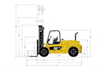 Dimensiuni și Mărime Caterpillar DP100N