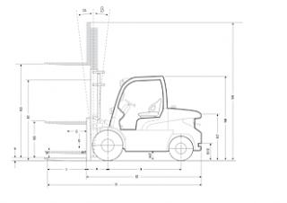 Dimensiuni și Mărime Mitsubishi FD 55 N