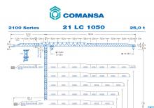 Macalare turn - deplasare cărucior pe braț - rotire în partea superioară Comansa 21LC1050