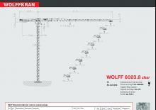 Macalare turn - deplasare cărucior pe braț - rotire în partea superioară Wolffkran 6023.8 clear