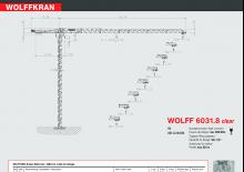 Macalare turn - deplasare cărucior pe braț - rotire în partea superioară Wolffkran 6031.8 clear