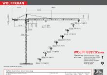 Macalare turn - deplasare cărucior pe braț - rotire în partea superioară Wolffkran 6531.12 cross