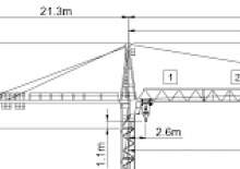 Macalare turn - deplasare cărucior pe braț - rotire în partea superioară Wolffkran 7031 FL 6