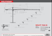 Macalare turn - deplasare cărucior pe braț - rotire în partea superioară Wolffkran 7532.16 cross