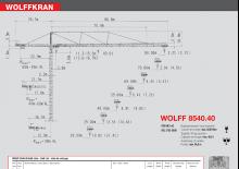 Macalare turn - deplasare cărucior pe braț - rotire în partea superioară Wolffkran 8540.40 cross