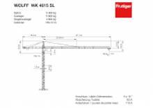 Macalare turn - deplasare cărucior pe braț - rotire în partea superioară Wolffkran WK 4615 SL 4