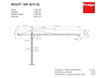 Macalare turn - deplasare cărucior pe braț - rotire în partea superioară Wolffkran WK 4615 SL 4
