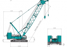 Macarale pe șenile - braț cu zăbrele Kobelco CKE3000G