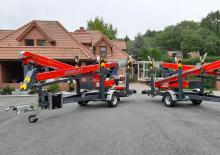 Nacele cu braț articulat montate pe trailer Paus Worklift GT 18 A