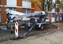 Nacele cu braț articulat montate pe trailer Paus Worklift GT 21 A
