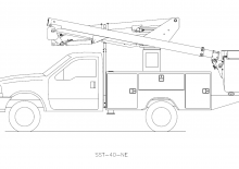Nacele cu braț articulat montate pe trailer Versalift SST-40-NE