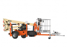 Nacele cu braț articulat montate pe trailer JLG T350