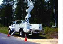 Nacele cu braț articulat montate pe trailer Altec TA45M
